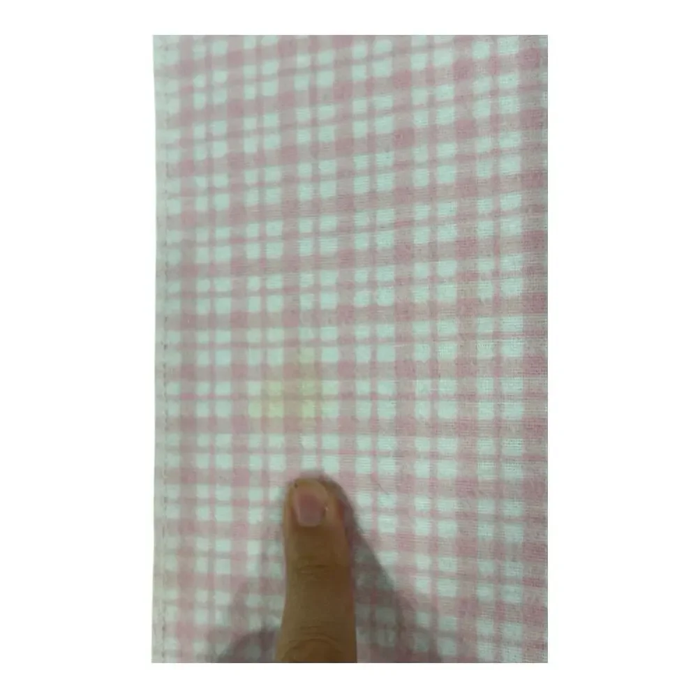 Vintage Made In USA Flannel Cotton Receiving Baby Blanket Pink Plaid Windowpane